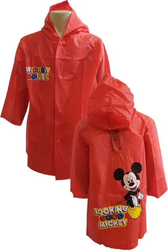 Eplusm Dětská pláštěnka Mickey Mouse červená Velikost: 122/128 (7-8 let) - obrázek 1