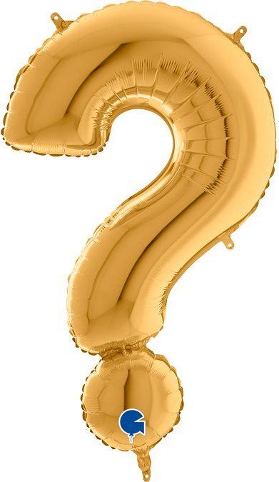 Grabo Nafukovací balónek znak otazník102cm zlatý - - obrázek 1