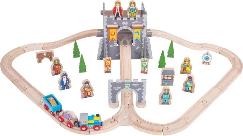 Bigjigs Rail středověká dřevěná vláčkodráha - obrázek 1