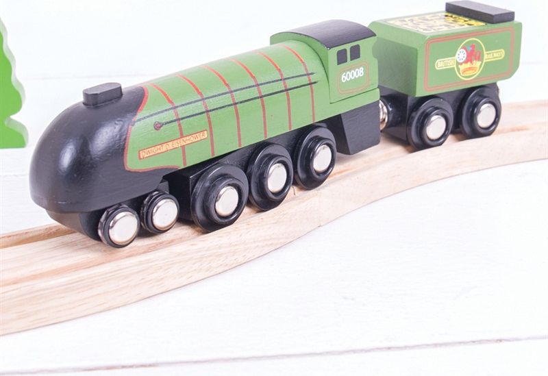 Bigjigs Rail Dřevěná replika lokomotiva Eisenhower - obrázek 3