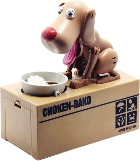 BEMI INVEST Pokladnička na mince - hladový pes hnědý - obrázek 1
