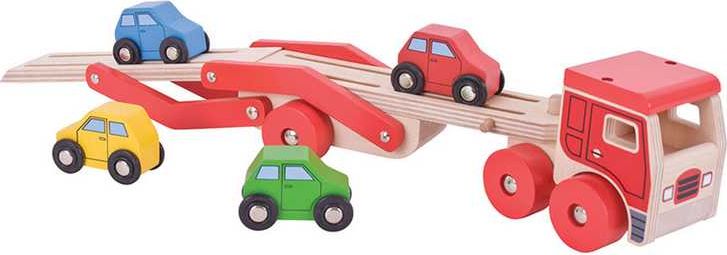 Auto - Transportér patrový se 4 auty (Bigjigs) - obrázek 2