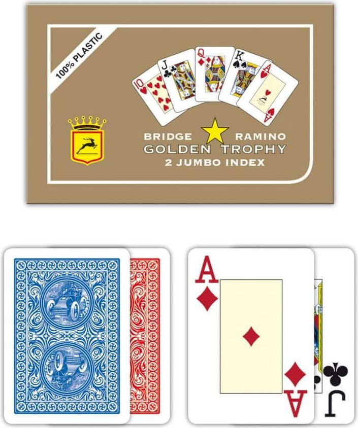 Modiano Ramino Golden Trophy - 2 Jumbo Index - Profi plastové karty - obrázek 1