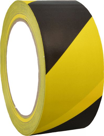 KRIŽAN , s.r.o. Podlahová páska PVC - Žlutočerná Rozměr: 100mm x 33m - obrázek 1