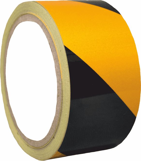 Heskins Reflexní páska - Žlutočerná Rozměr: 25mmx10m, Provedení: Levá - obrázek 1