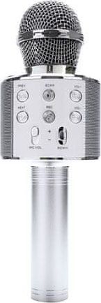 CoolCeny Bezdrátový bluetooth karaoke mikrofon - Stříbrná - obrázek 1