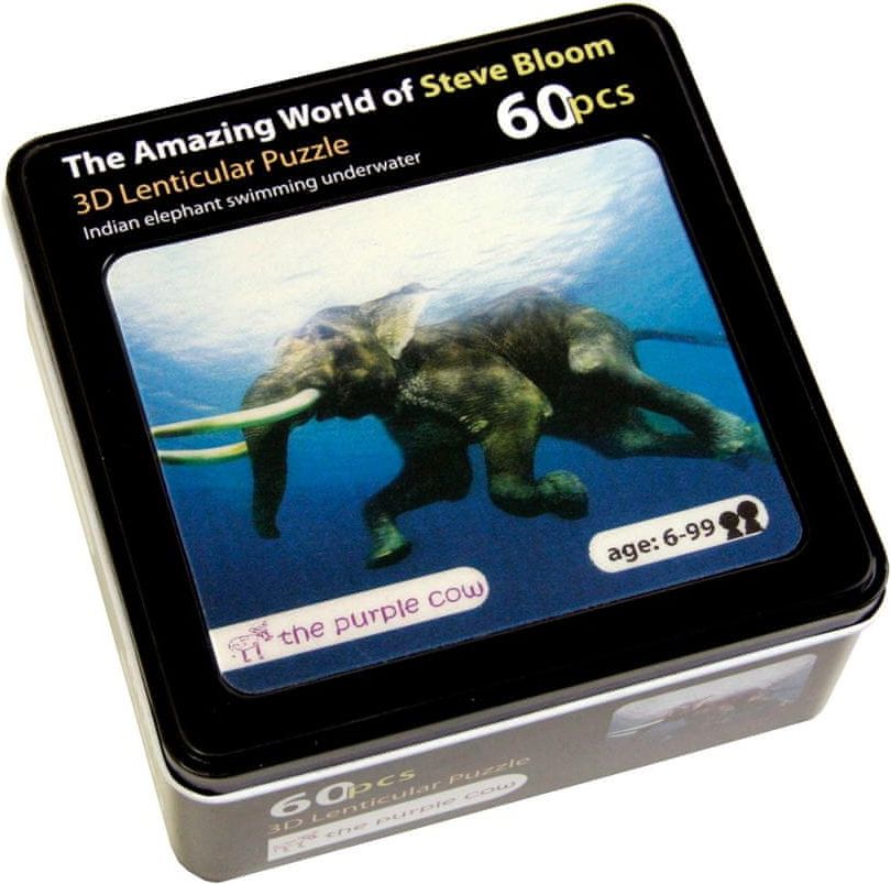 The Purple Cow Puzzle 3D - Plavající sloni 60 dílků - obrázek 1
