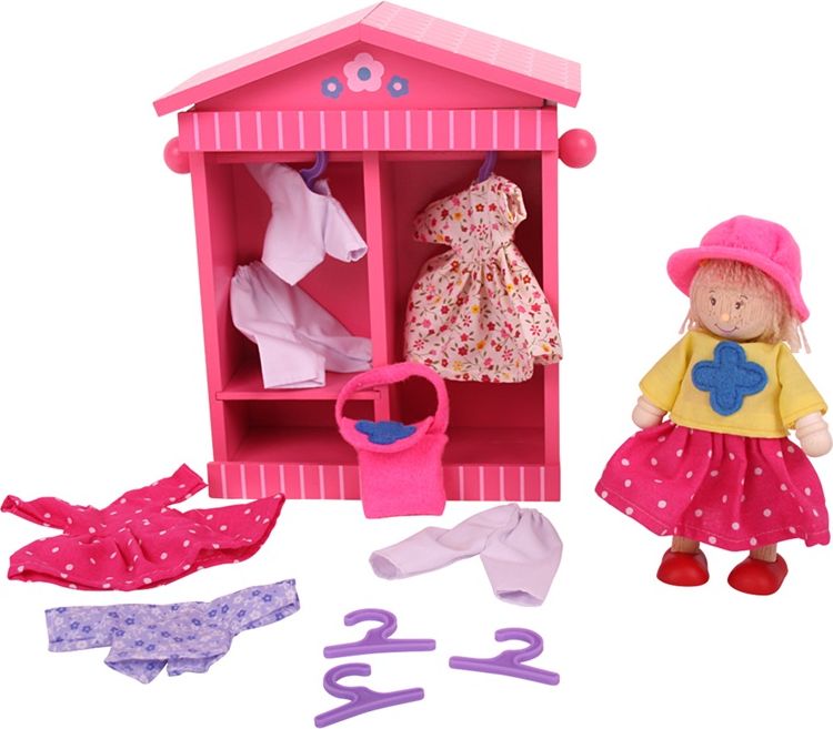 Bigjigs Toys Šatník panenky Daisy - obrázek 1