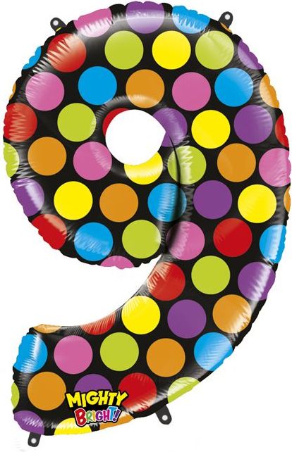 Grabo Nafukovací balónek číslo 9 barevný 102cm extra velký - - obrázek 1