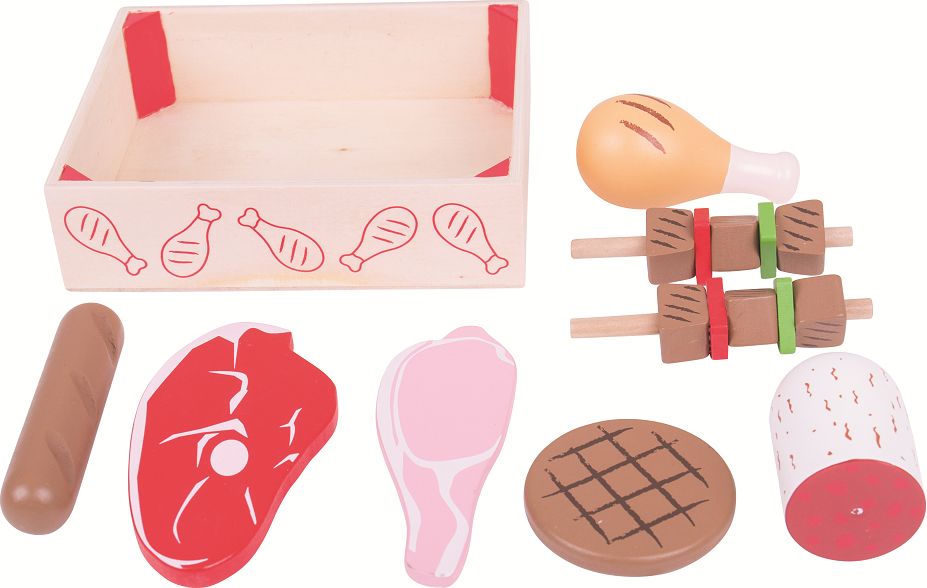 Bigjigs Toys Dřevěné uzeniny v krabičce - obrázek 3