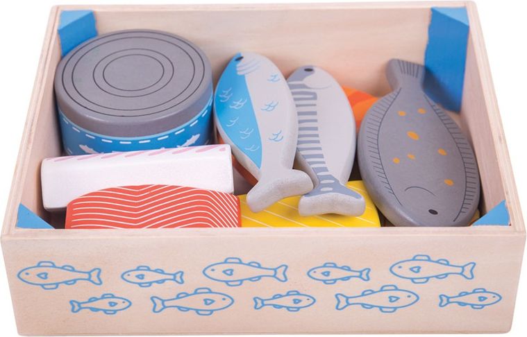 Bigjigs Toys Dřevěné mořské plody v krabičce - obrázek 2