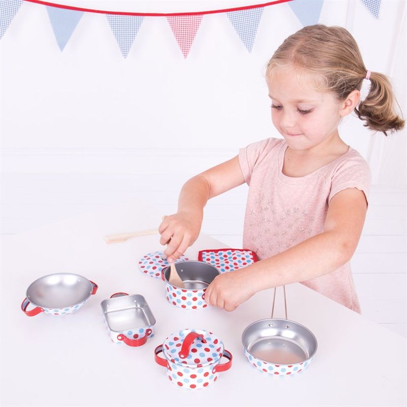 Bigjigs Toys Sada nádobí s puntiky - obrázek 2