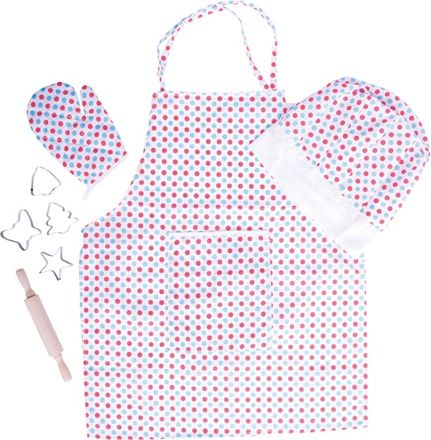 Bigjigs Toys Kuchařský set se zástěrou s puntíky - obrázek 1