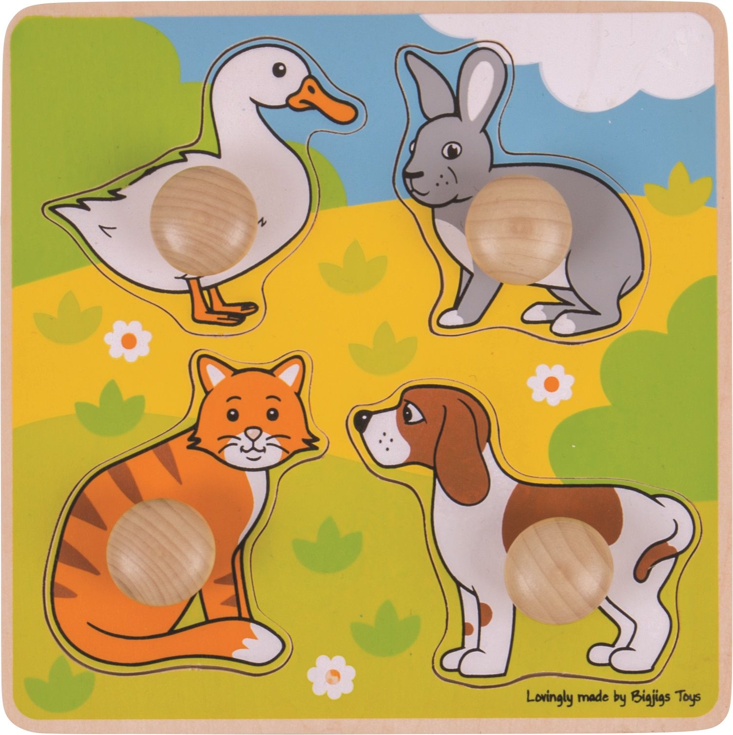 Bigjigs Toys Vkládací puzzle domácí zvířátka - obrázek 1