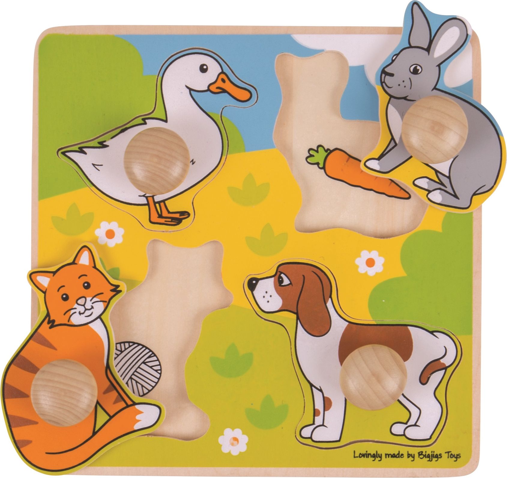 Bigjigs Toys Vkládací puzzle domácí zvířátka - obrázek 2