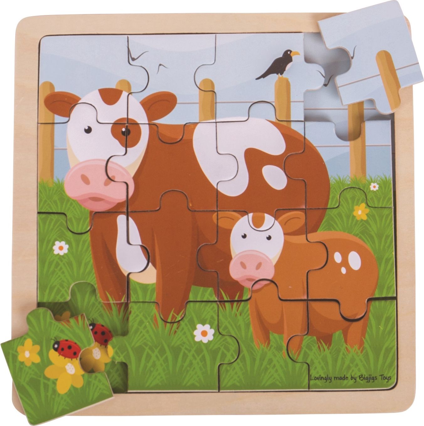 Bigjigs Toys puzzle - Kravička s telátkem - obrázek 2