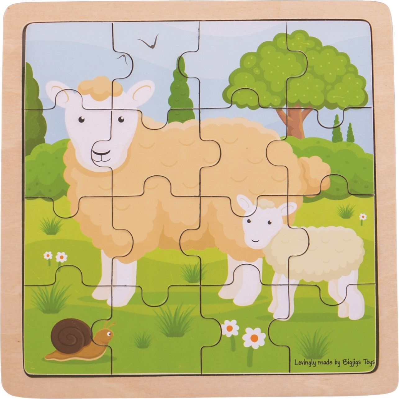 Bigjigs Toys puzzle - Ovečka s jehňátkem - obrázek 1