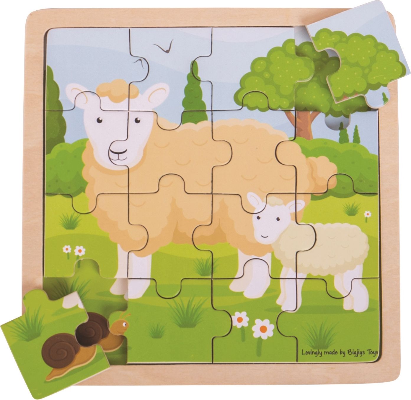 Bigjigs Toys puzzle - Ovečka s jehňátkem - obrázek 2