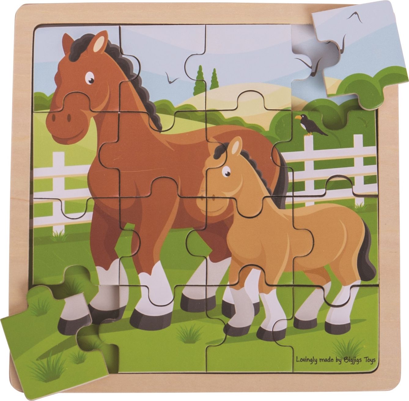 Bigjigs Toys puzzle - Kůň s hříbátkem - obrázek 2