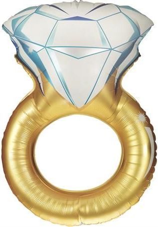 Grabo Nafukovací balónek prstýnek zlatý s diamantem 94 cm - - obrázek 1