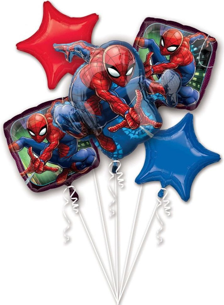 Amscan Fóliový balónek 5ks Spiderman - - obrázek 1
