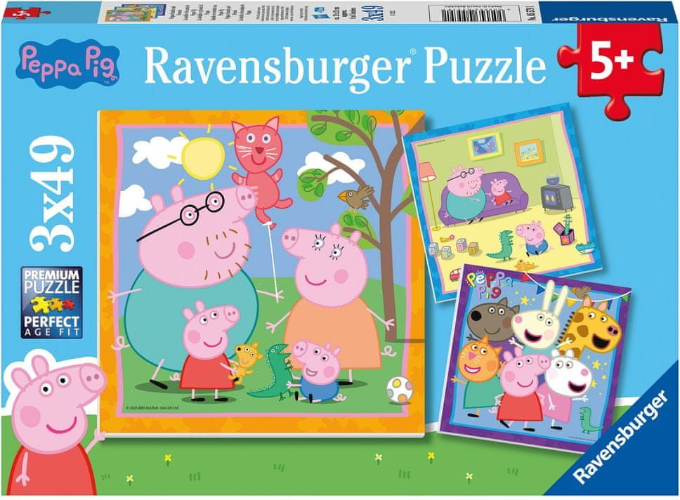 Ravensburger Prasátko Peppa 3x49 dílků - obrázek 1