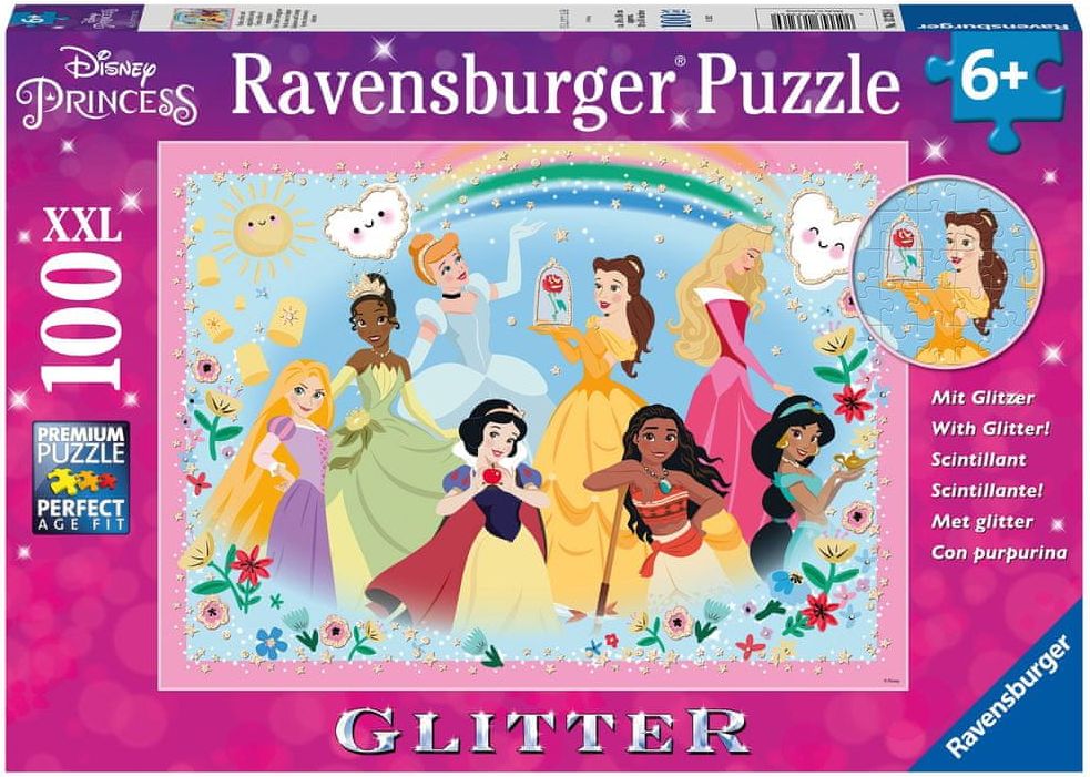 Ravensburger Třpytivé puzzle Disney: Princezny 100 dílků - obrázek 1