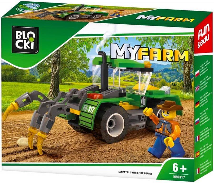 Blocki Blocki stavebnice MyFarm farma Traktor s oracím pluhem kompatibilní 85 dílů - obrázek 1