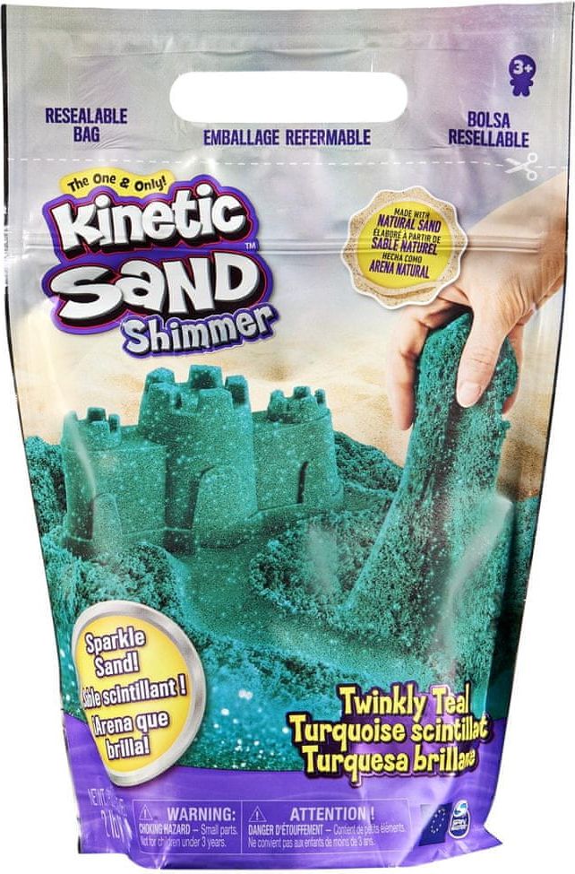 Spin Master Kinetic Sand balení třpytivého modrozeleného písku 0,9 kg - obrázek 1
