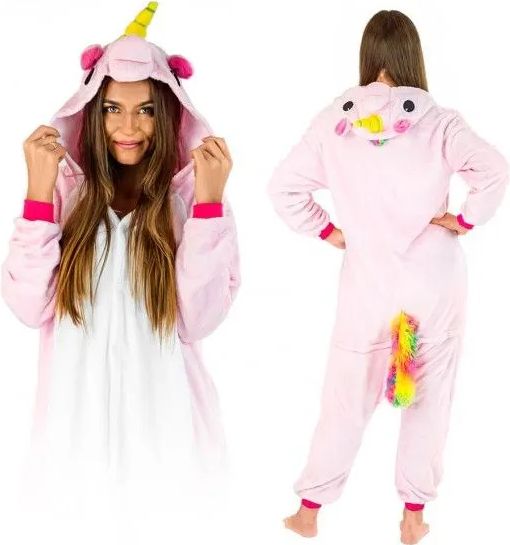 Zolta PEGASUS růžová vlněná růže KIGURUMI ONESIE TEPLÁKY PYŽAMO KOMBINÉZA KIGU L - obrázek 1