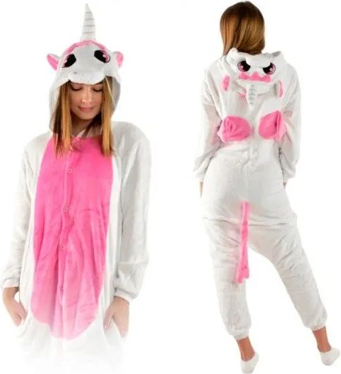 Zolta Růžový jednorožec KIGURUMI ONESIE tepláky pyžamo kombinéza Kigu S - obrázek 1