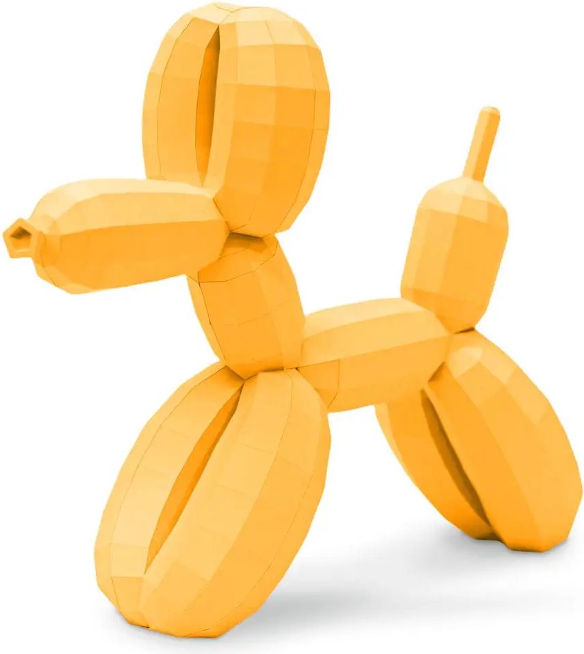 Cut'n'Glue Balónkový pes – 3D papírový model, žlutá - obrázek 1