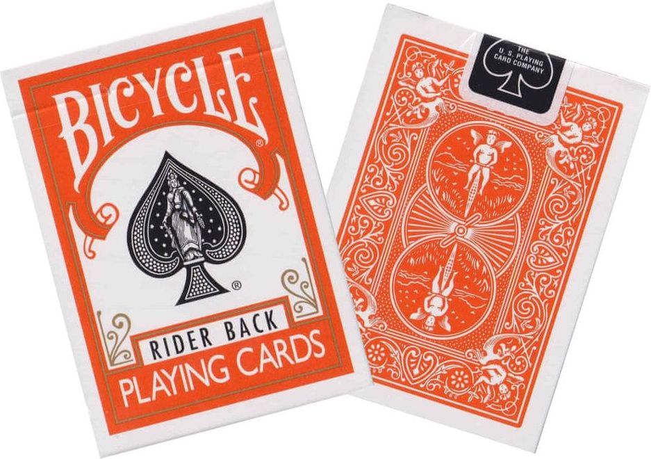 Bicycle Rider back orange - hrací karty - obrázek 1