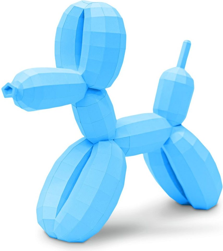 Cut'n'Glue Balónkový pes – 3D papírový model, nebesky modrá - obrázek 1