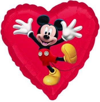 Hollywood Héliový balonek srdce - Mickey - 45 cm - obrázek 1