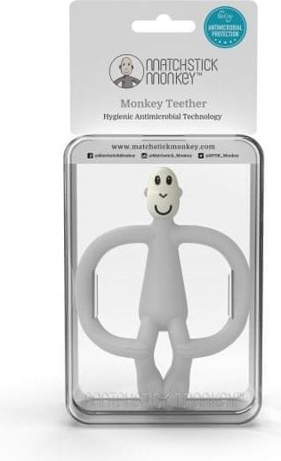 Matchstic Monkey kousátko a zubní kartáček bez ocasu cool grey - obrázek 1