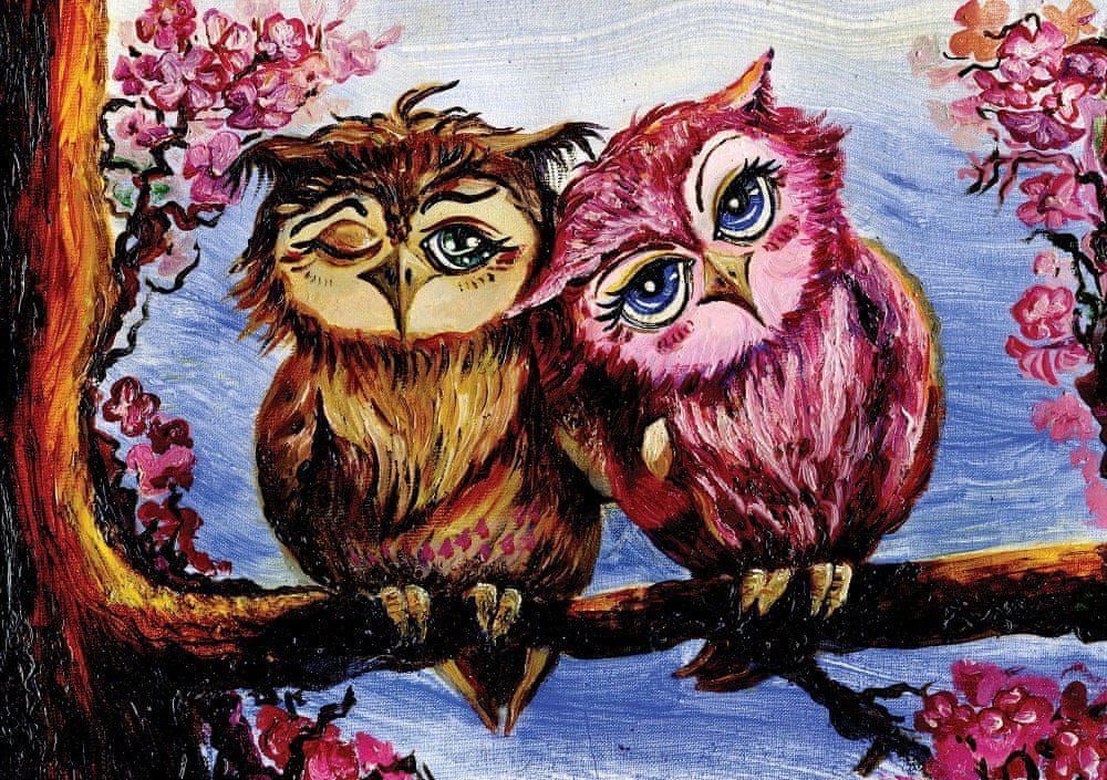 Art puzzle Puzzle Owls in Love 1000 dílků - obrázek 1