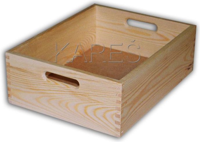 Kareš spol. s r.o. 5002 dřevěná bednička s úchyty střední 400 x 300 x 130 mm Mahagon - obrázek 1