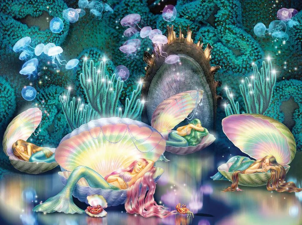 SunsOut Puzzle Zorina Baldescu - Sleeping Mermaids 1000 dílků - obrázek 1