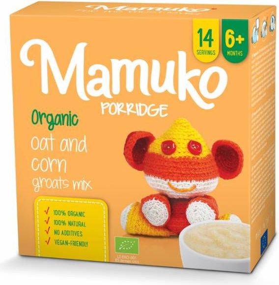 Mamuko Bio dětská kaše kukuřice, oves 240g [bio002] - obrázek 1