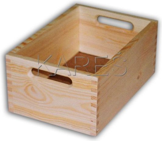 Kareš spol. s r.o. 5001 dřevěná bedýnka s úchyty malá 300 x 200 x 130 mm Lak bezbarvý - obrázek 1
