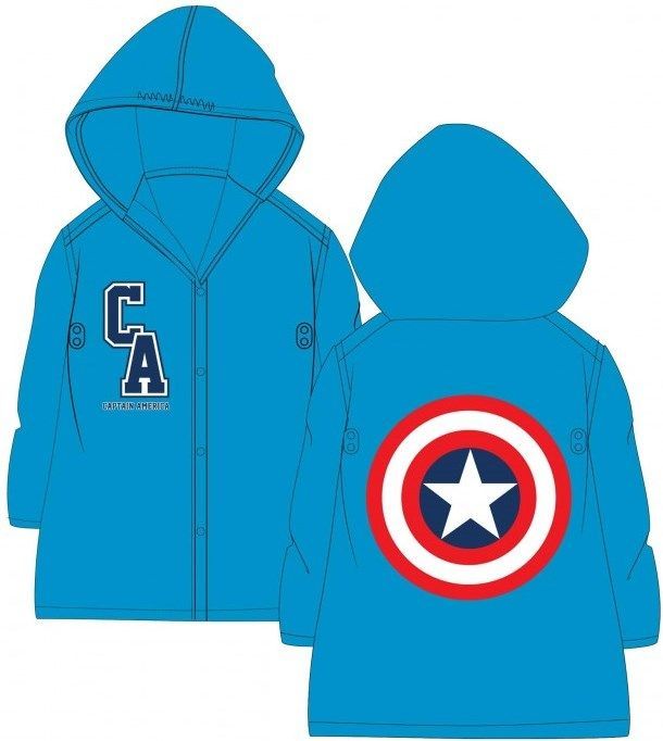 Eplusm Dětská pláštěnka Avengers Captain America modrá Velikost: 98/104 (4 roky) - obrázek 1