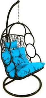 FORLIVING Závěsné relaxační křeslo SEWA - modrý sedák - obrázek 1