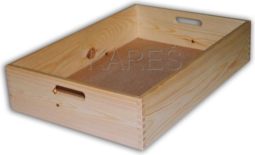 Kareš spol. s r.o. 5003 dřevěný box s úchyty velký 600 x 400 x 130 mm Tmavý dub - obrázek 1