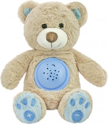 Plyšový usínáček medvídek s projektorem Baby Mix modrý, Modrá - obrázek 1