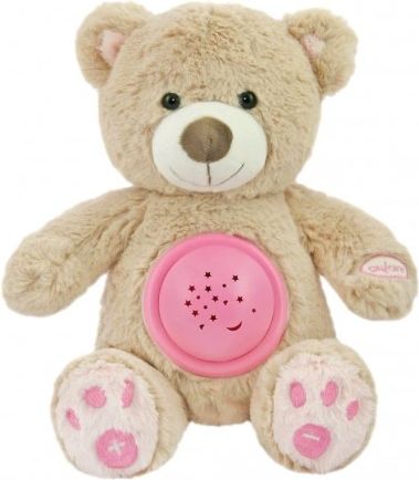 Plyšový usínáček medvídek s projektorem Baby Mix růžový, Růžová - obrázek 1