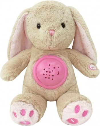 Plyšový usínáček králíček s projektorem Baby Mix růžový, Růžová - obrázek 1