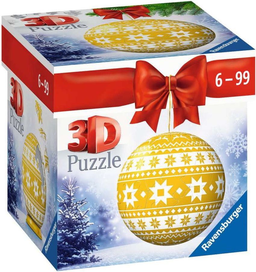 Ravensburger 3D Puzzle Puzzle-Ball Vánoční ozdoba žlutá 54 dílků - obrázek 1