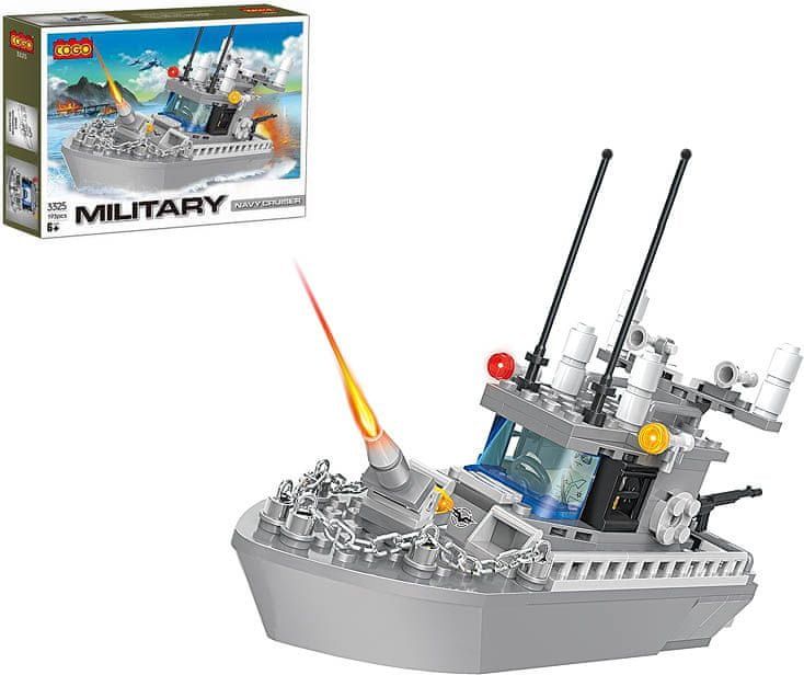 Cogo stavebnice Military Hlídkový člun kompatibilní 193 dílů - obrázek 1