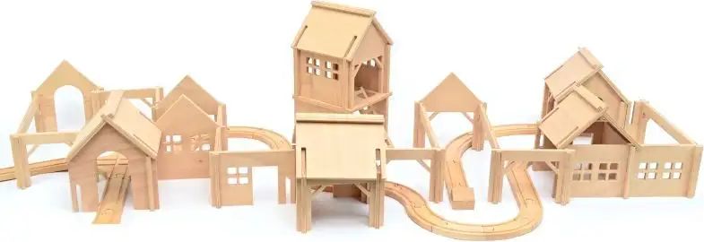 URBIX Dřevěná stavebnice - Nádražní budovy - obrázek 1